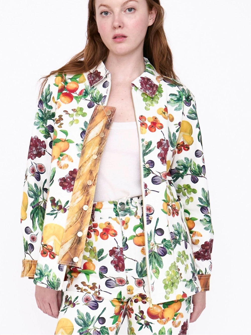 Rachel Antonoff Fruit Print Lizzie Picnic Jacket - Picture 2 of 10